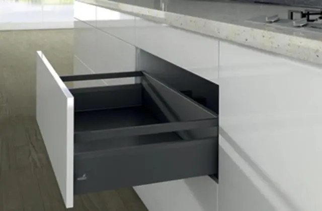 Casserolier Arcitech HETTICH - P.500 H.186/126mm - anthracite sans coulisse avec tringle - 9150565