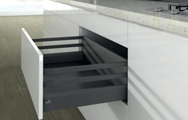 Casserolier Arcitech HETTICH - P.350 H.218/94mm - anthracite sans coulisse avec tringle - 9150570