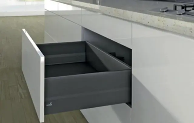 Casserolier Arcitech Topside HETTICH - P.500 H.218/94mm - anthracite sans coulisse avec rehausse métal - 9150659