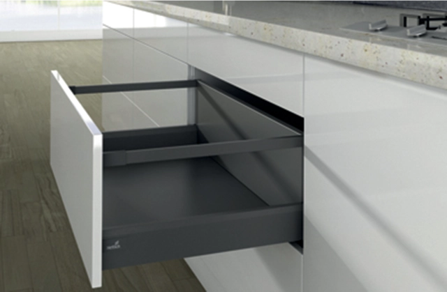 Casserolier Arcitech HETTICH - P.450 H.250/94mm - anthracite sans coulisse avec tringle - 9150666