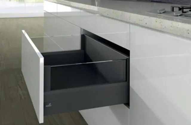 Casserolier Arcitech Designside HETTICH - P.500 H.250/126mm - anthracite sans coulisse avec rehausse verre - 9150868