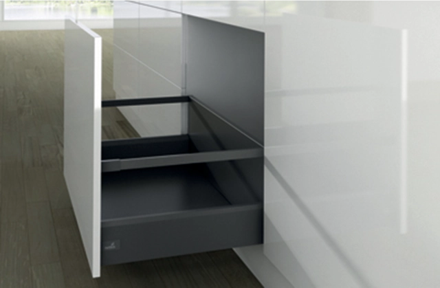 Casserolier Arcitech HETTICH - P.400 H.282/126mm - anthracite sans coulisse avec tringle - 9150879