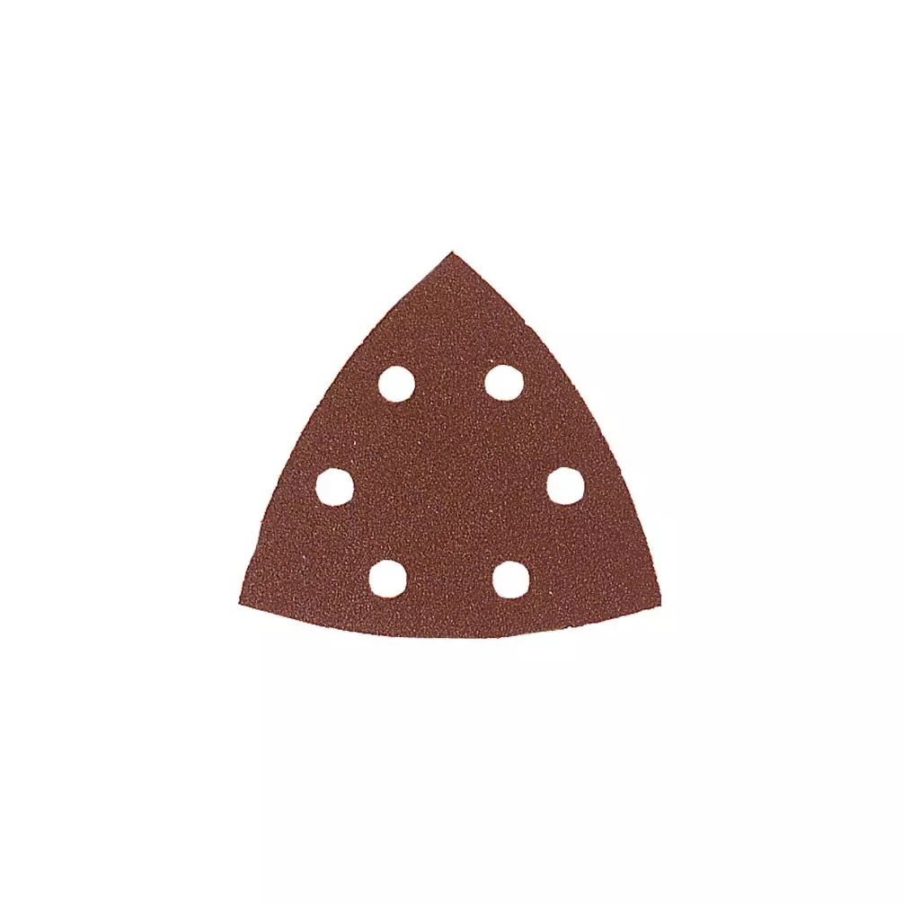 Lot de 6 patins triangulaires auto-agrippant corindon 94 x 94 mm Gr. 40 - 6 trous pour bois et métal - LEMAN - 094094.06.01