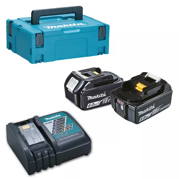 Pack Énergie 18V - 2 batteries BL1860B 6 Ah Li-Ion - MAKITA - avec 1 chargeur - MAKPAC - 198116-4