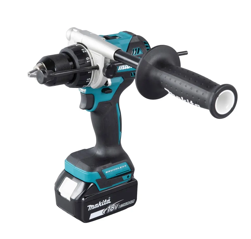 Perceuse visseuse à percussion LXT - Ø 13 mm - MAKITA - Avec  2 batteries 5 Ah + chargeur rapide + coffret Makpac - DHP492RTJ