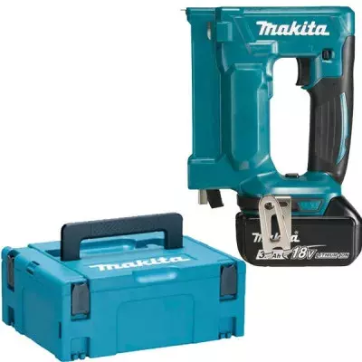 Agrafeuse 18 V LXT - 7/10 mm - MAKITA - 2 batteries 18V 3.0Ah - chargeur - MakPac - DST112RFJ