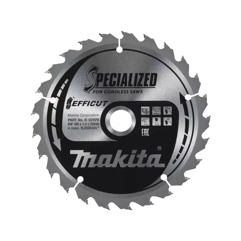 Lame carbure MAKITA EFFICUT bois - Ø165mm - B-62985