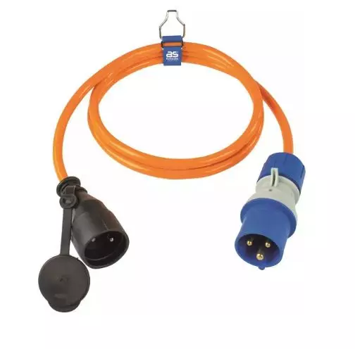 Câble adaptateur CEI male avec indicateur de tension 1.5M orange - SCHWABE - 862435
