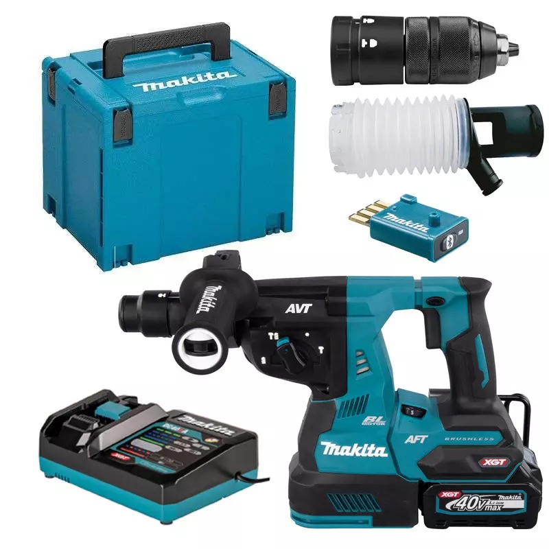 Perfo-burineur SDS-Plus 40 V max  28 mm - MAKITA - avec 1 batterie 40V 4.0Ah - chargeur - MakPac - HR002GM202