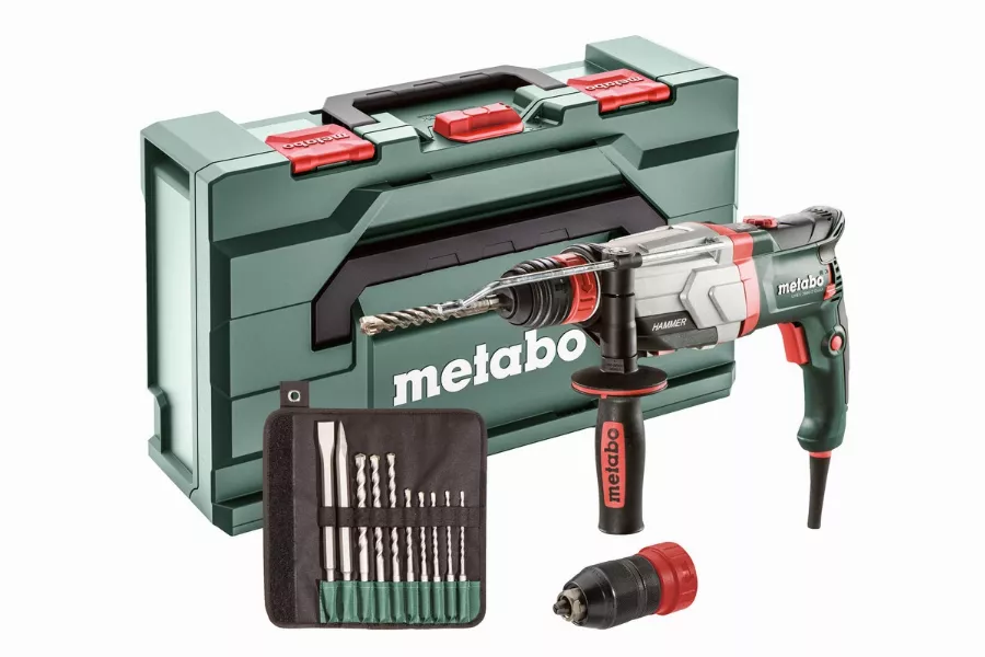 Marteau perforateur SDS-Plus - UHEV 2860-2 QUICK SET - 1100 W - METABO - avec coffret + jeu de forets 10 pièces - 600713510