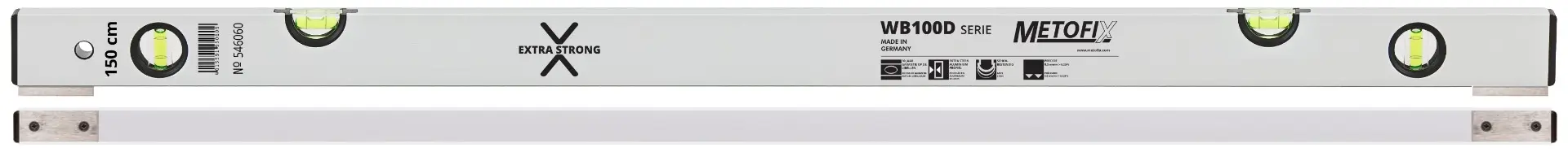 Metofix WB100D Niveau à Bulle avec pied métallique - 200 cm - NETIM - 548200