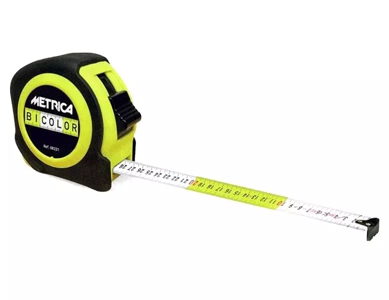 Mètre ruban métrique Ruban gradué bicolore 2 couleurs - 3 mx 19 mm - METRICA - 8220