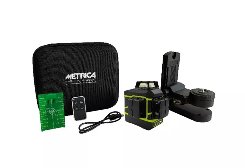 Niveau 3D ACTION GREEN - METRICA - avec support mural - 61438	