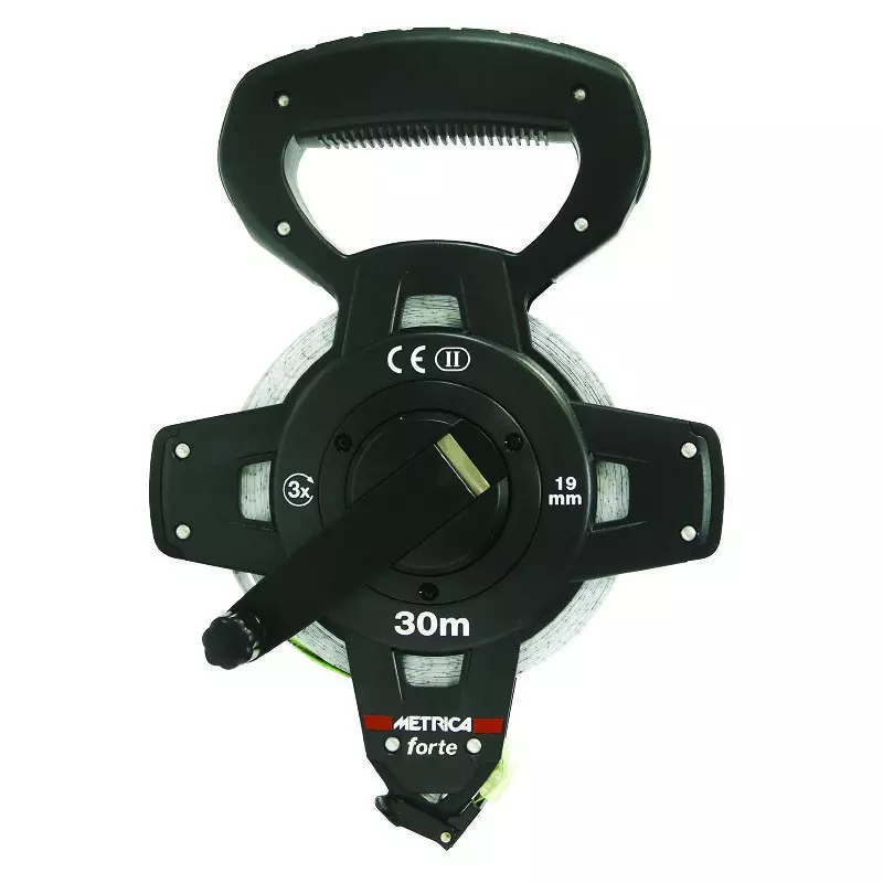 Ruban de mesure longue professionnel en fibre de verre Classe 2 - 30 m x 19 mm - METRICA - 40113