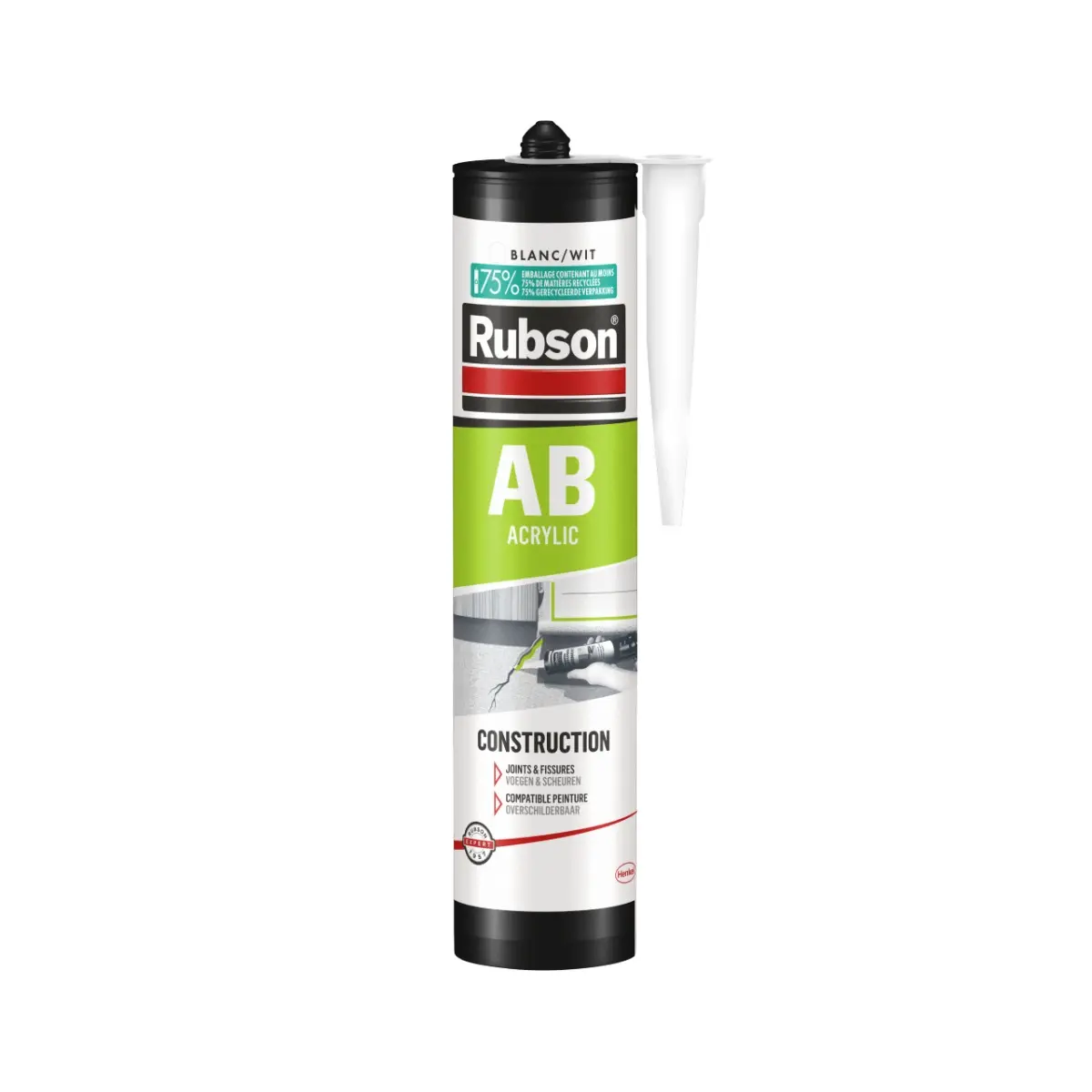 Mastic acrylique bâtiment RUBSON - 280 ml - blanc - 2622524