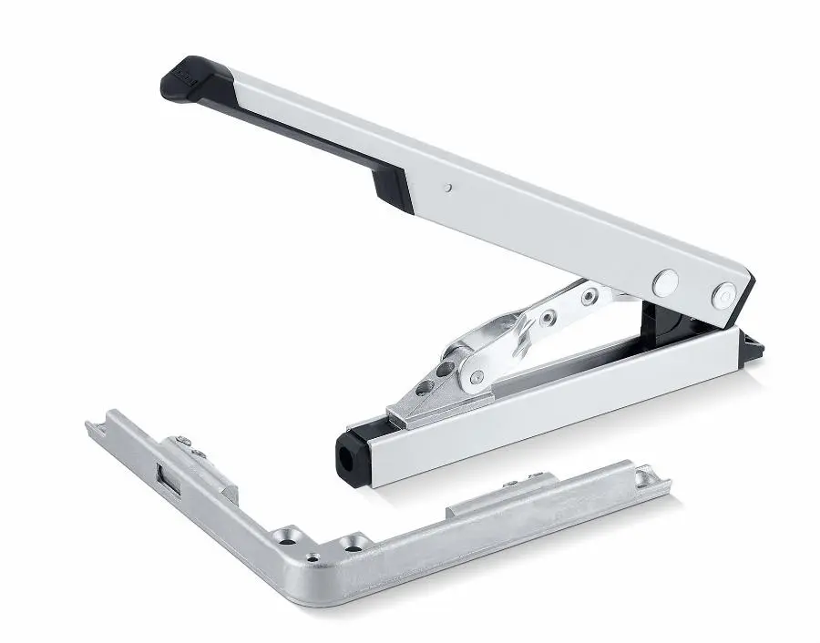 Boîte de base ferme-imposte en applique OL90/95 GEZE - EV1 - Argent - (Poignée + Renvoi 90°) - 30611