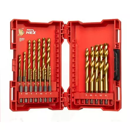 Kit de 19 forets métal RED HEX SHOCKWAVE IMPACT DUTY - MILWAUKEE - 4932493866
