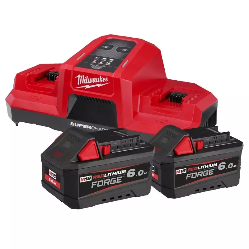 Pack M18 FORGENRG-602, 2 batteries 18V 6,0 Ah Forge + chargeur rapide - MILWAUKEE - 4933498549