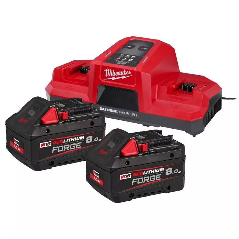 Pack NRG M18 FORGE, 2 batteries 18V 8,0 Ah Forge + chargeur rapide - MILWAUKEE - 4933498616