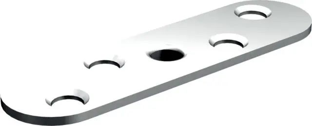 Platine en inox MANTION à visser sur chant pour panneau mini de 20 mm - 26xA2