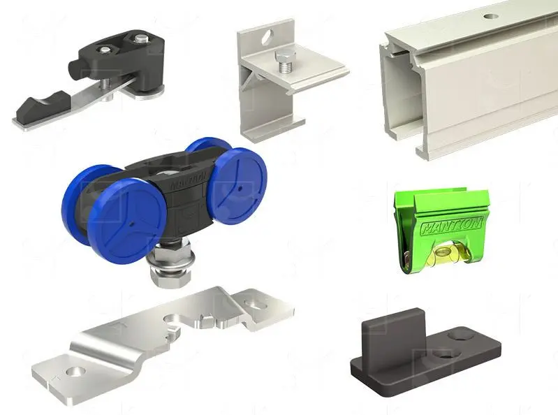 Ensemble coulissant SAF 120 MANTION pour porte 81-120 Kg - Rail 3m + 2 butées 11213 - SAF81-120-300