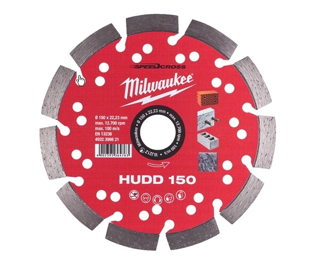 Disque diamant MILWAUKEE HUDD 150 - Application universelle - Ø 150 mm - 4932399821