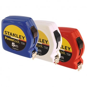 Mètre double marquage STANLEY 5m x 19mm Powerlock Classic ABS - Bleu - STHT81536-0BLEU