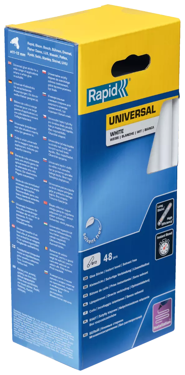 Bâtons de colle Blanche Universelle 190 mm x 48 Sticks - Boite - RAPID-ISABERG - 5001412