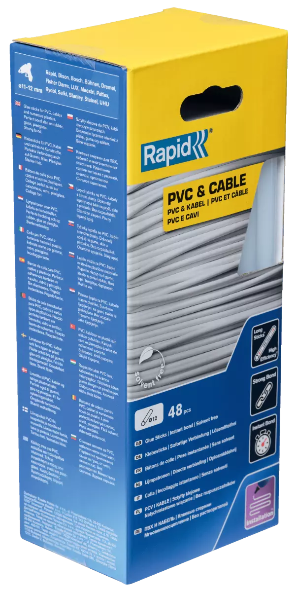 Bâtons de colle PVC & Câbles 190 mm x 48 Sticks - Boite - RAPID-ISABERG - 5001413