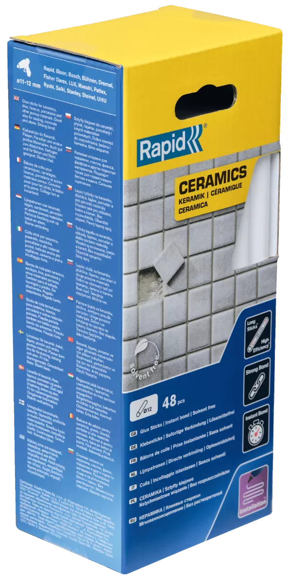 Bâtons de colle Céramiques 190 mm x 48 Sticks - Boite - RAPID-ISABERG - 5001415