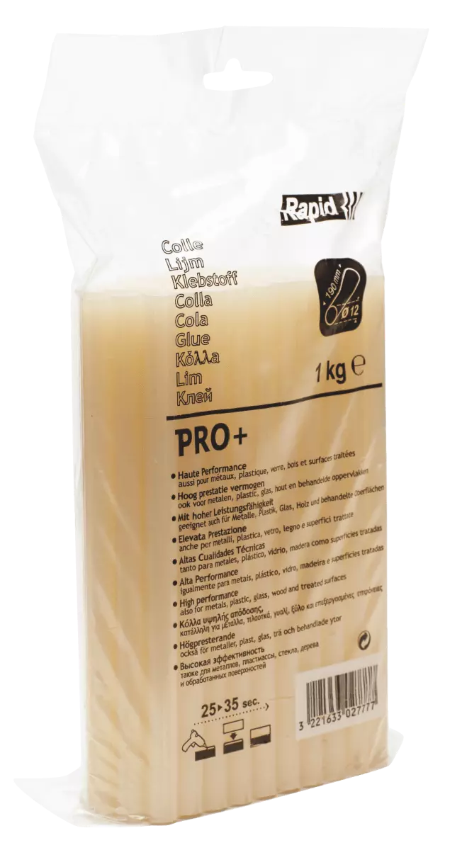 Bâtons de colle professionnelle haute performance Rapid PRO+ - Jaune - 1 Kg - Sachet - RAPID-ISABERG - 40302777