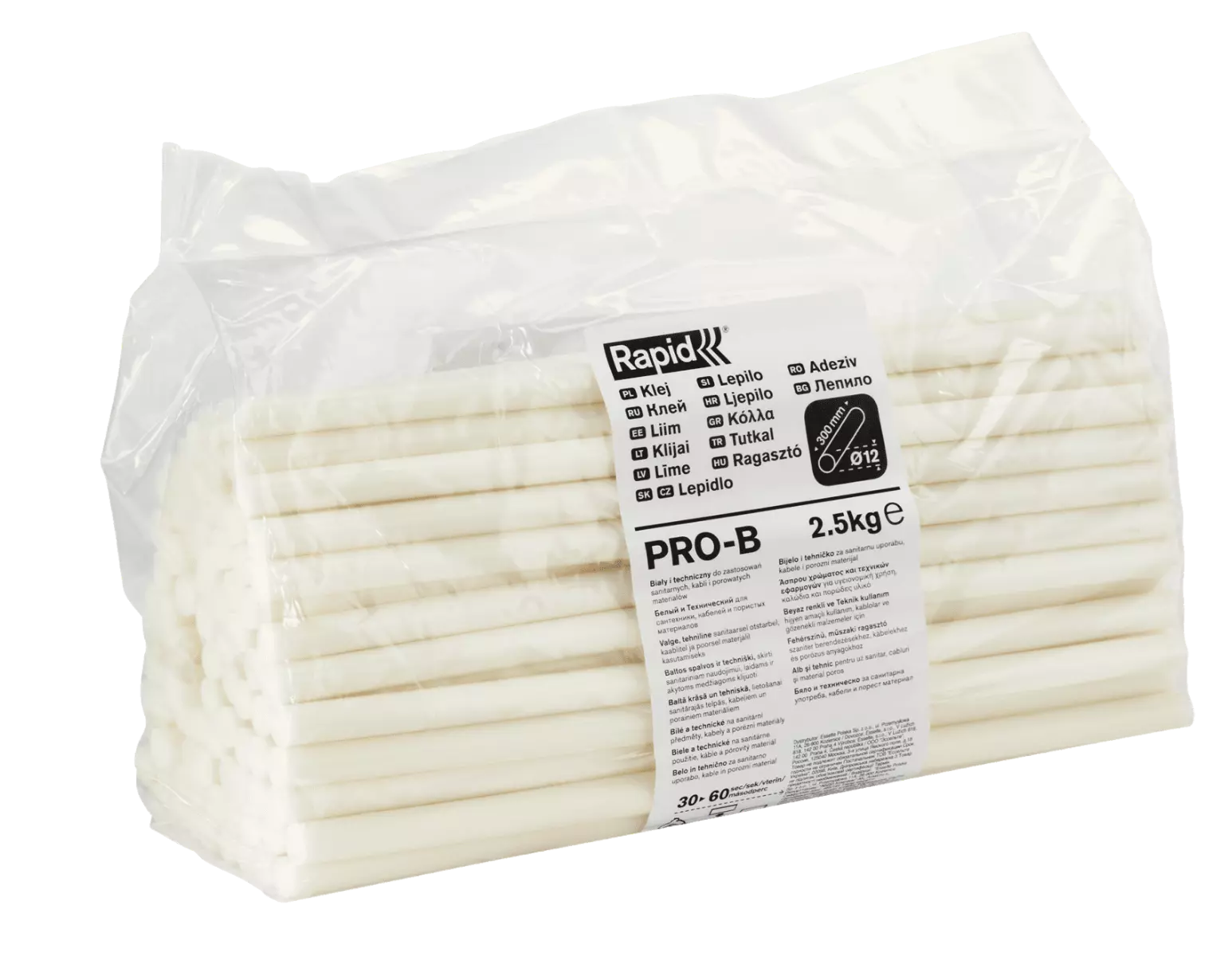 Bâtons de colle professionnelle haute performance Rapid PRO-B - Blanc - 2.5 Kg - Sachet - RAPID-ISABERG - 40302804