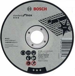 Boite de 10 Disques BOSCH Ø125 X 22.23 X 1.6 Standard INOX - 2608619050
