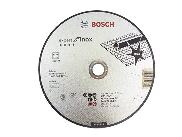 Disque EXPERT à tronçonner à moyeu plat Spécial inox Ø230X1.9 MM - BOSCH - 2608603407
