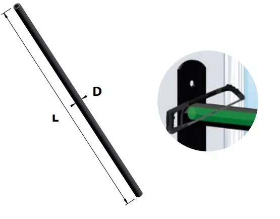 Tube acier Ø12 x L.1030 mm TORBEL pour grille de défense - 440188