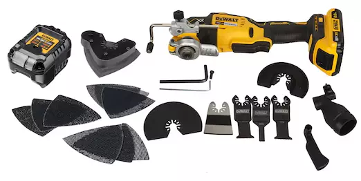 Multi-Cutter DEWALT Sans Fil 18V 2.0Ah Li-Ion Sans Charbons + 32 Accessoires Coffret T-STAK  - DCS355D2