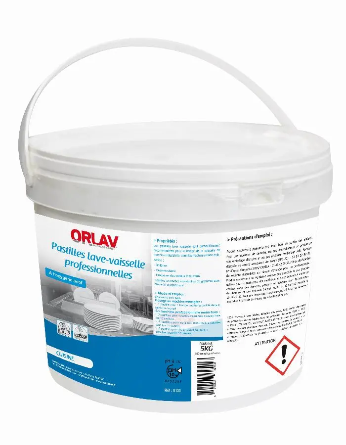 Seau de 250 pastilles lave-vaisselle cycle court CRISTAL HYGIENE - 5kg - NE22931