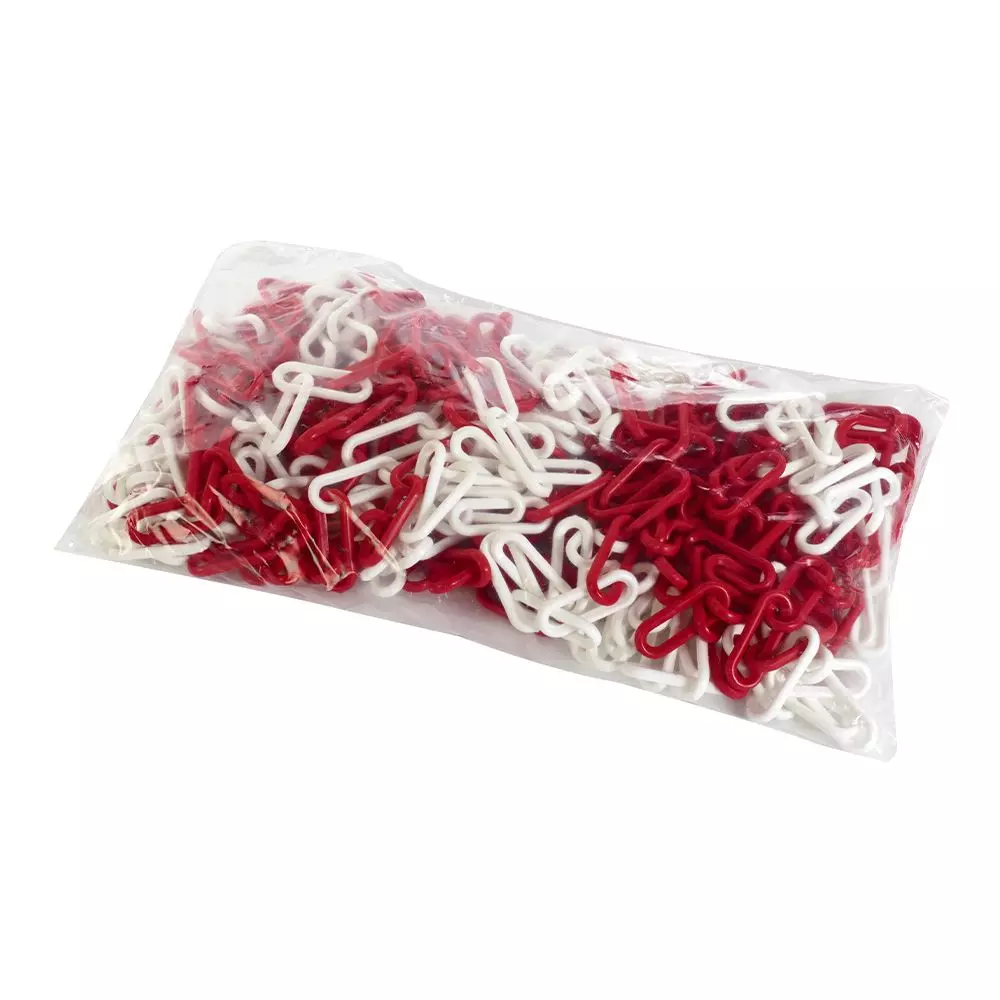 Chaîne plastique de signalisation - 25 m - Ø 8 mm - Rouge et blanche - NOVAP - 1185081