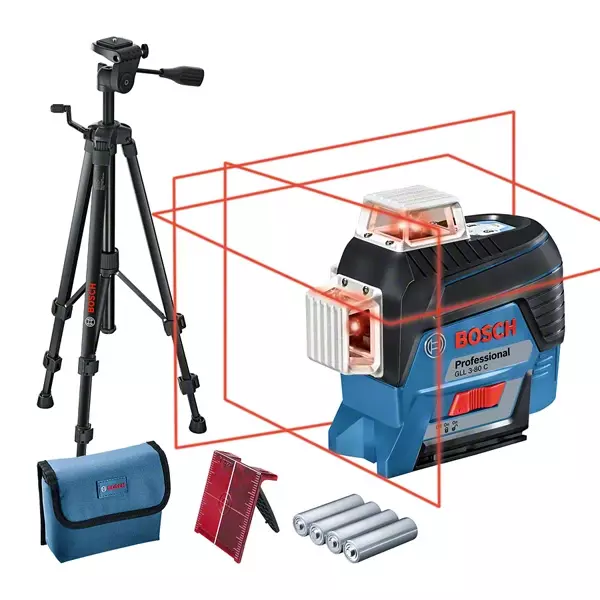 Laser en croix GLL 3-80 C - BOSCH PROFESSIONAL - avec trépied  - sac - 0601063R01