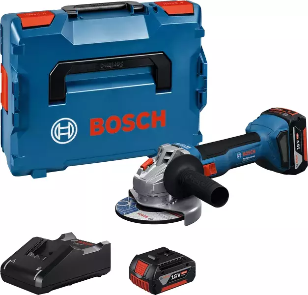 Meuleuses angulaires 125 mm - GWS 18V-8 - BOSCH - avec 2 Batteries 18V 4.0Ah - chargeur - L-Boxx - 06019N9002