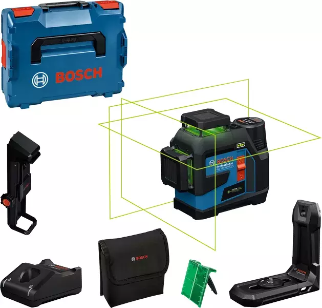 Laser 3 plans GLL 12V-100-33 CG - BOSCH - avec 1 baterie 12V 2.0Ah - chargeur - accessoire -LBoxx - 0601065401