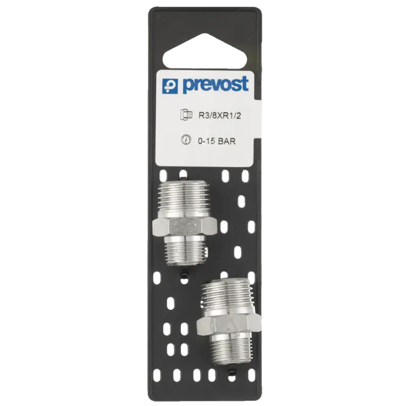 Mamelon PREVOST double filetage - Mâle conique - La paire - R 1/4 x R 1/4 - A2 1414P2