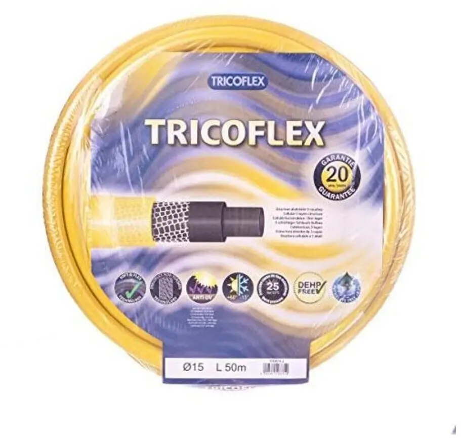 Tuyau BP10 pvc jaune 15x20,5 - 50m - TRICOFLEX -  116874