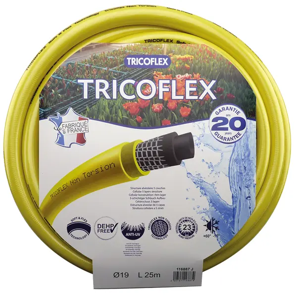 Tuyau BP9 pvc jaune 19x25,3 - 25m - TRICOFLEX - 116887