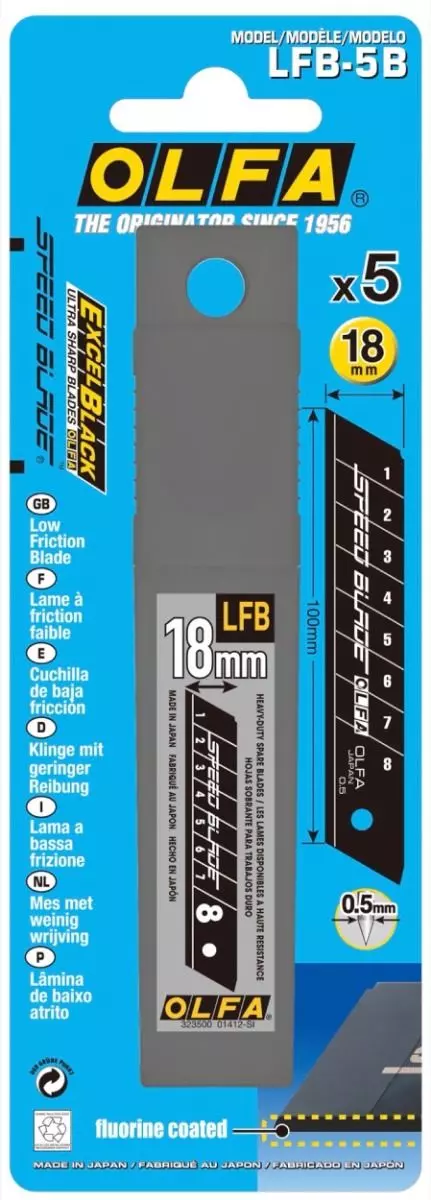 5 lames OLFA LFB-5B Speed Blade de 18 mm - CARPENTRAS SIGN - OL23100