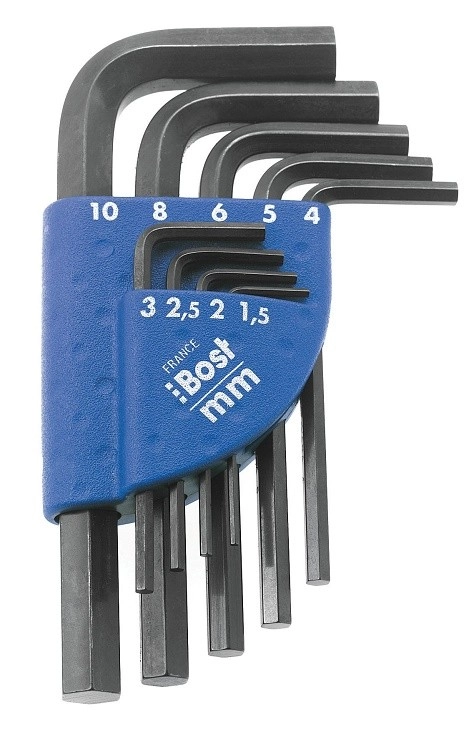 Jeu de clé BOST 6 pans - 9 pièces sur support - 866406