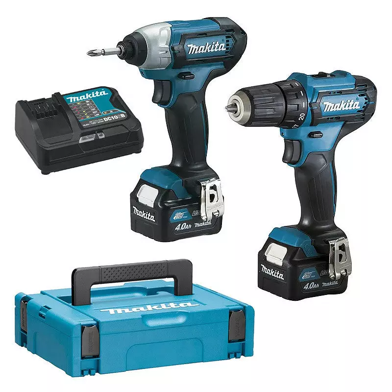 Ensemble de 2 machines 12 V BL1040B (DF333D + TD110D) - MAKITA - avec 2 batteries 12V 4.0Ah - chargeur - MakPac - CLX224SMJ