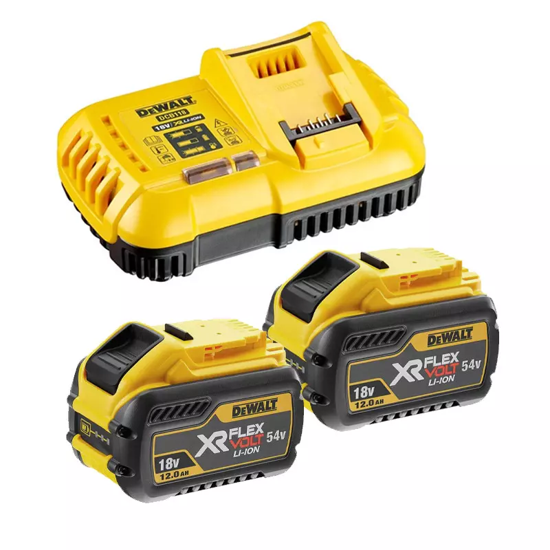 Pack énergie XR Flexvolt 2x 18V/54V 12Ah/4Ah  + Chargeur - DEWALT - DCB118Y2-QW