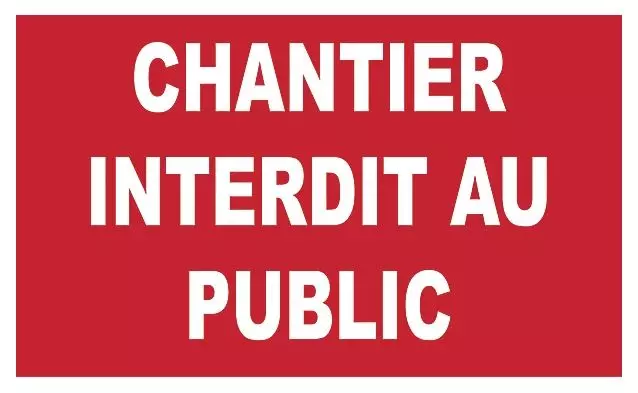 Panneau Chantier interdit au public - Rigide 330 x 200 mm - NOVAP - 4160665