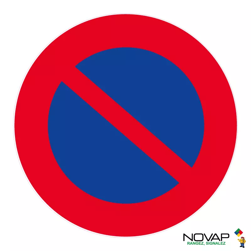 Panneau polystyrène choc Défense de stationner - ISO 7001 - Ø 300 mm - NOVAP - 4060309